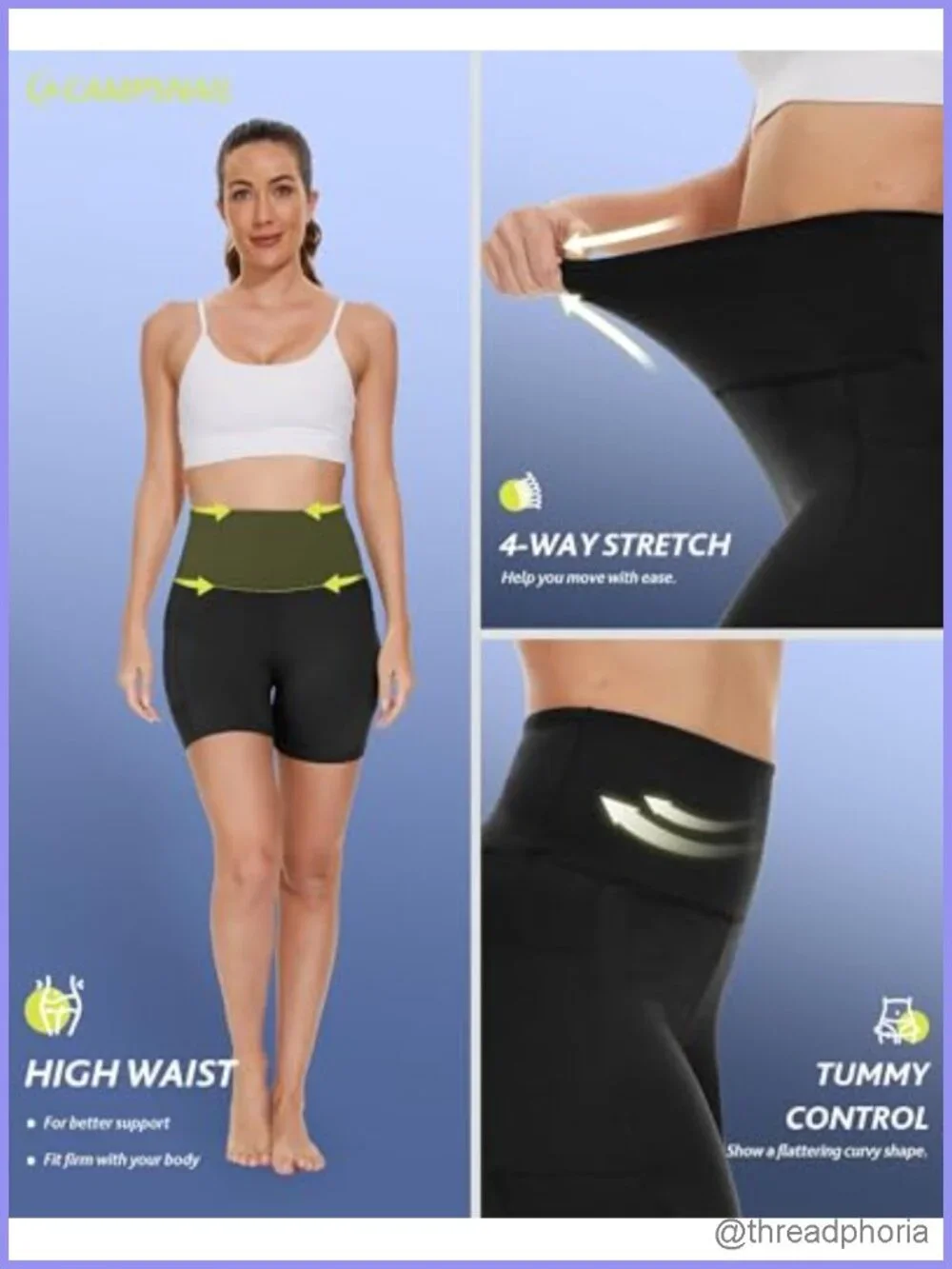 High Waist Biker Shorts with Pockets 4-Way Stretch Yoga Workout
